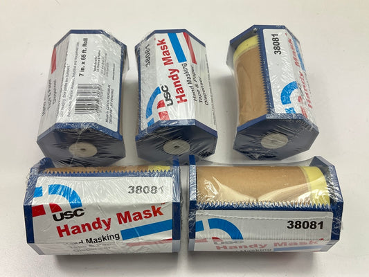 (5) USC 38081 Handy Mask Hand Tape & Paper Dispenser 7 Inch X 65' - 5 ROLLS