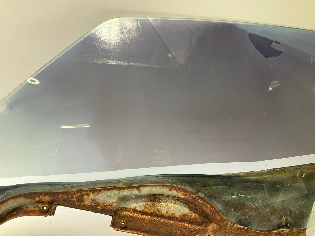 USED - #10055, RUSTY, Left Drivers Side Door Window Glass For 77-78 Datsun 280z