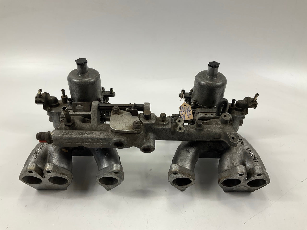 USED Original OEM 240z 4-Screw SU Carburetors With N36 Intake Manifold & Linkage