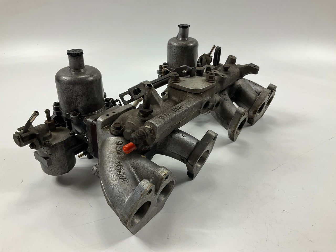 USED Original OEM 240z 4-Screw SU Carburetors With N36 Intake Manifold & Linkage