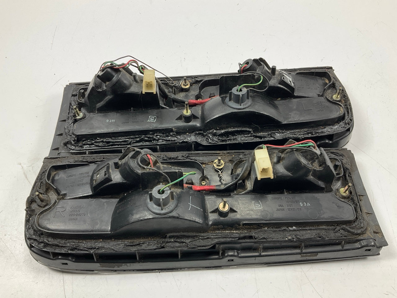 ROUGH SEE PHOTOS Left & Right Tail Light Lamps OEM For 90-96 Nissan 300zx Z32