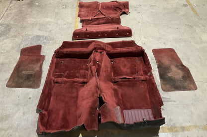 USED - Original Red Carpet Interior Trim Removed From 1986 300zx Z31 Turbo