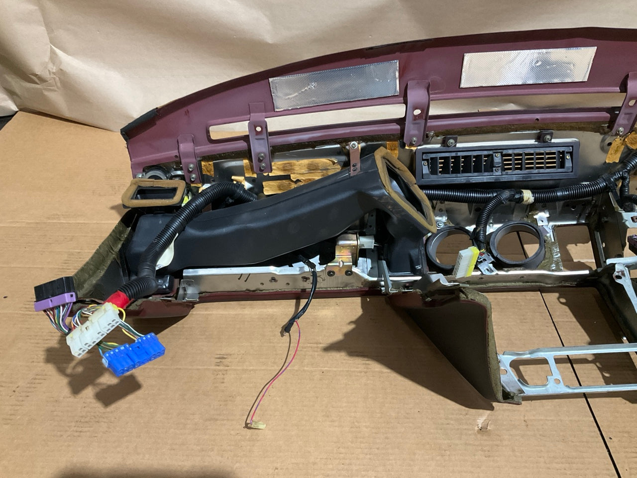 PAINTED BLACK (Over Original Red) OEM Used Dashboard For 84-86 Nissan 300zx Z31