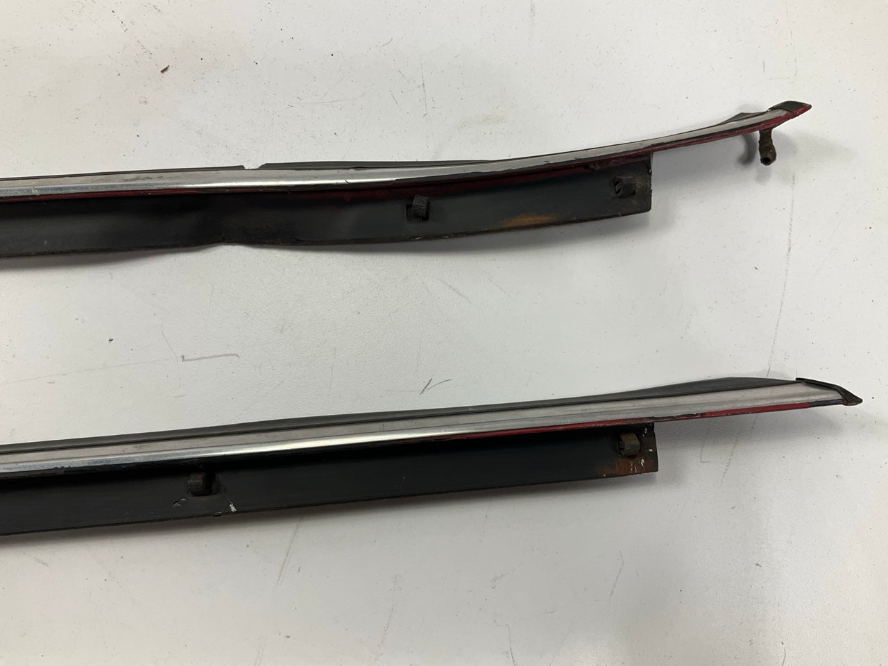 USED #546 Left & Right Chrome Door Top Molding Set OEM For 79-83 Datsun 280zx