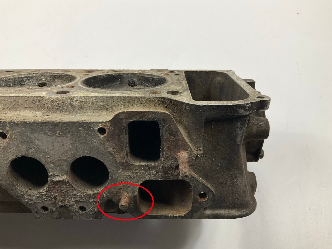 USED, BROKEN STUD - OEM For Datsun ''E88'' Core Cylinder Head COMES AS IS AS SHOWN