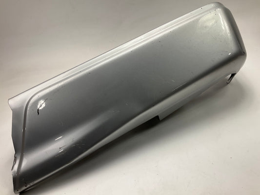 Used OEM Ford Rear Right Bumper End Cap, Silver, No Sensor Hole 15-20 Ford F-150