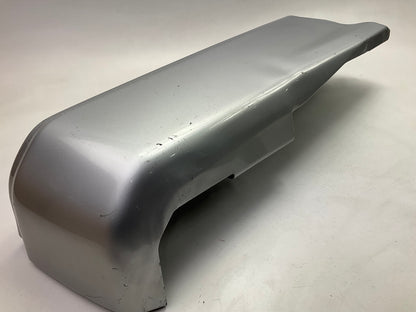 Used OEM Ford Rear Left Bumper End Cap, Silver, Without Sensor Hole - 15-20 F150