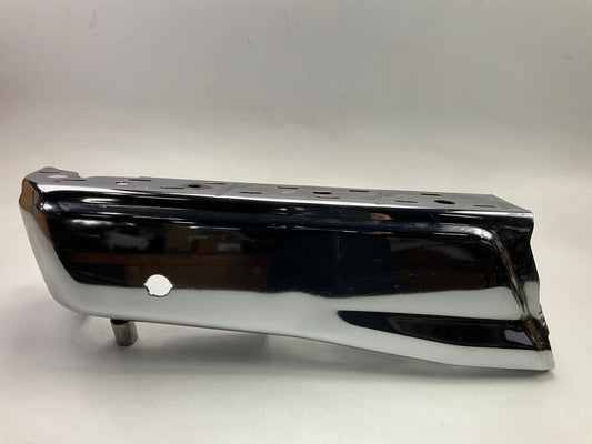 Used OEM Ford Rear Bumper Chrome Left End Cap With Sensor Hole, 15-20 F150 Truck