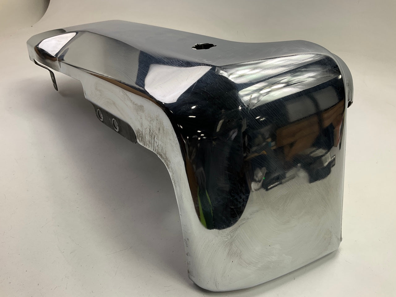 Used #41 Rear Bumper Right End Cap Chrome W/ Sensor Hole OEM 17-22 F-250 F350 SD