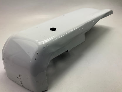 Used OEM Ford Rear Bumper Left End Cap, White, With Sensor Hole, 2015-2020 F-150