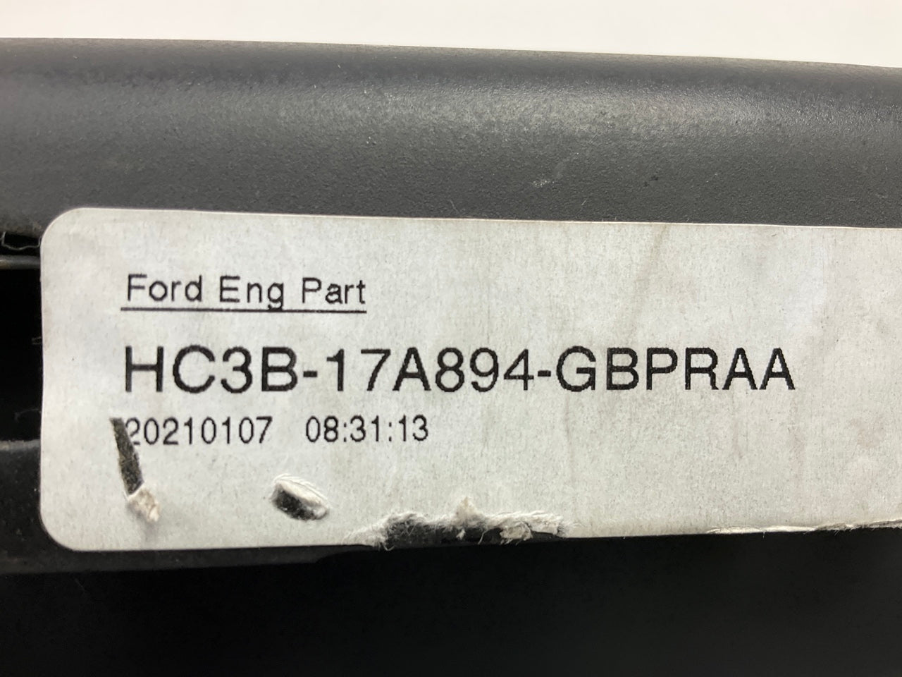 Used OEM Ford Rear Bumper Left End Cap, BLACK, 2017-22 F250 F350 W/O Sensor Hole
