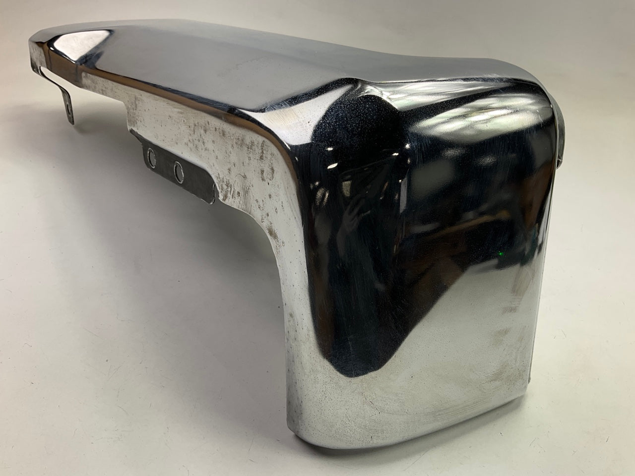 Used OEM Rear Bumper Right End Cap, Chrome, Without Sensor Hole 17-22 F-250 F350