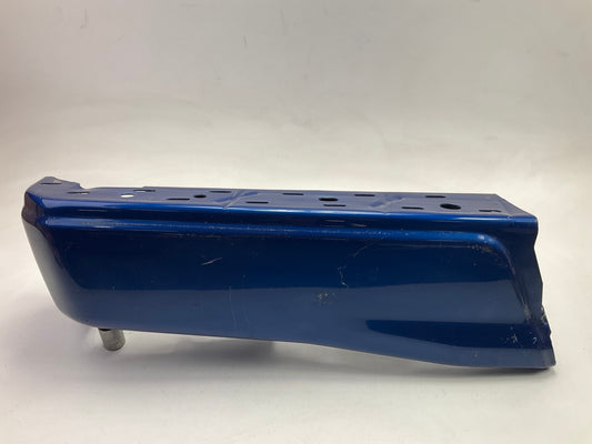 Used OEM Ford Rear Bumper Left End Cap Blue Lightning Color, 15-20 F150 W/O Hole