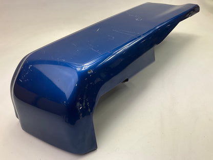 Used OEM Ford Rear Bumper Left End Cap Blue Lightning Color, 15-20 F150 W/O Hole