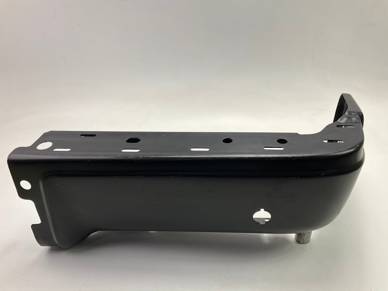 Used #67 OEM Ford Rear Bumper Right End Cap, BLACK, With Sensor Hole 09-14 F-150