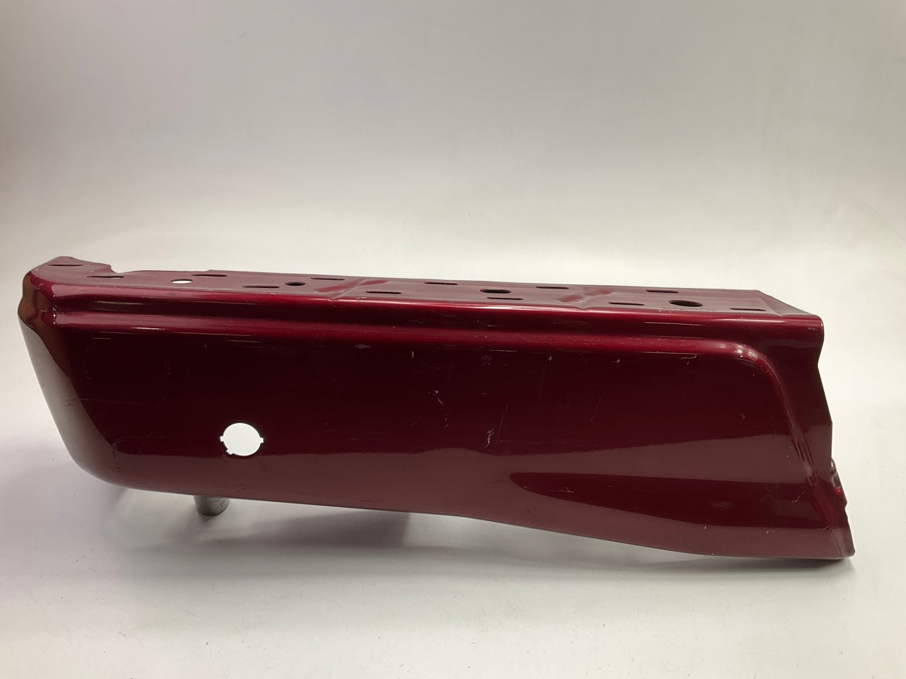 Used RUBY RED OEM Ford Rear Bumper Left End Cap W/ Hole - 2015-2020 Ford F-1250