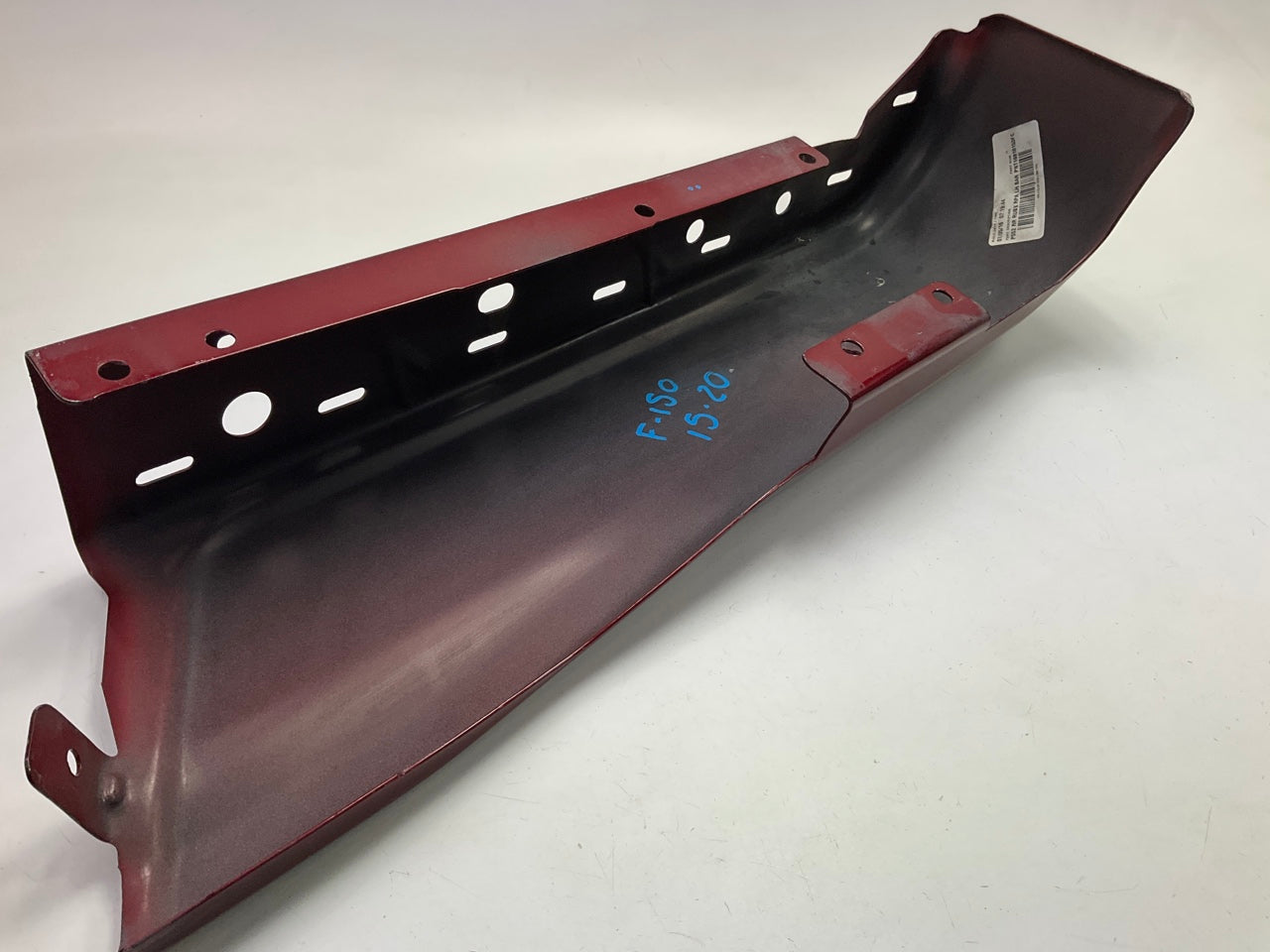 Used RUBY RED OEM Ford Rear Bumper Left End Cap W/ Hole - 2015-2020 Ford F-1250