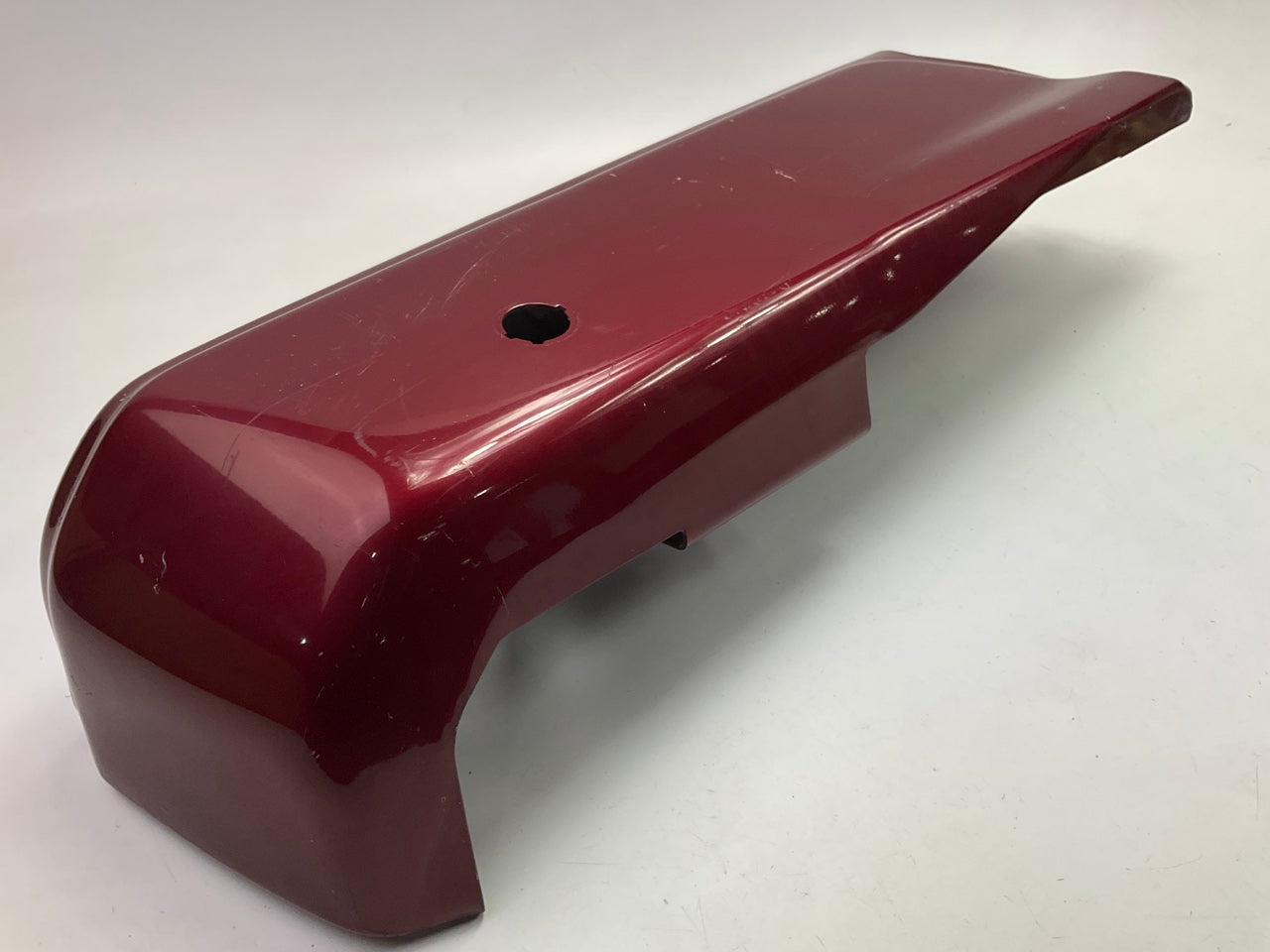 Used RUBY RED OEM Ford Rear Bumper Left End Cap W/ Hole - 2015-2020 Ford F-1250