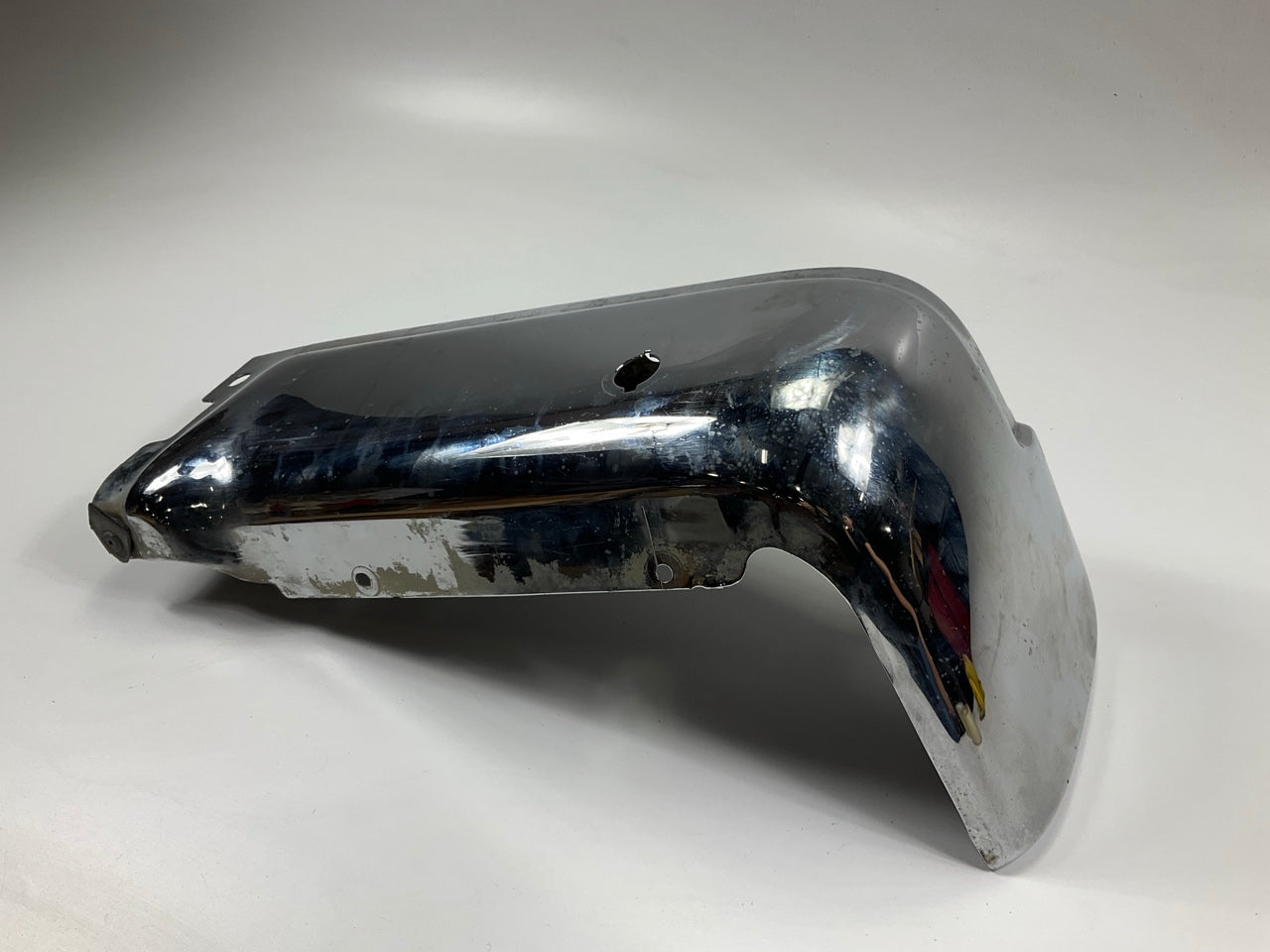 Used #84 Rear Right Bumper End Cap, With Sensor Hole, Chrome OEM 2009-2014 F-150