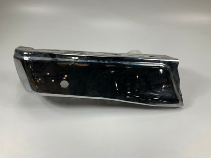 Used #85 OEM Ford Rear Left Bumper End Cap, With Sensor Hole, Chrome 15-20 F150