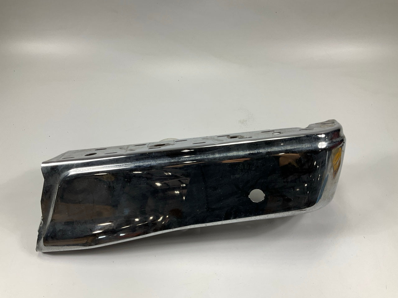 USED #90 OEM Ford Rear Bumper Right End Cap, Chrome, With Sensor Hole 15-20 F150