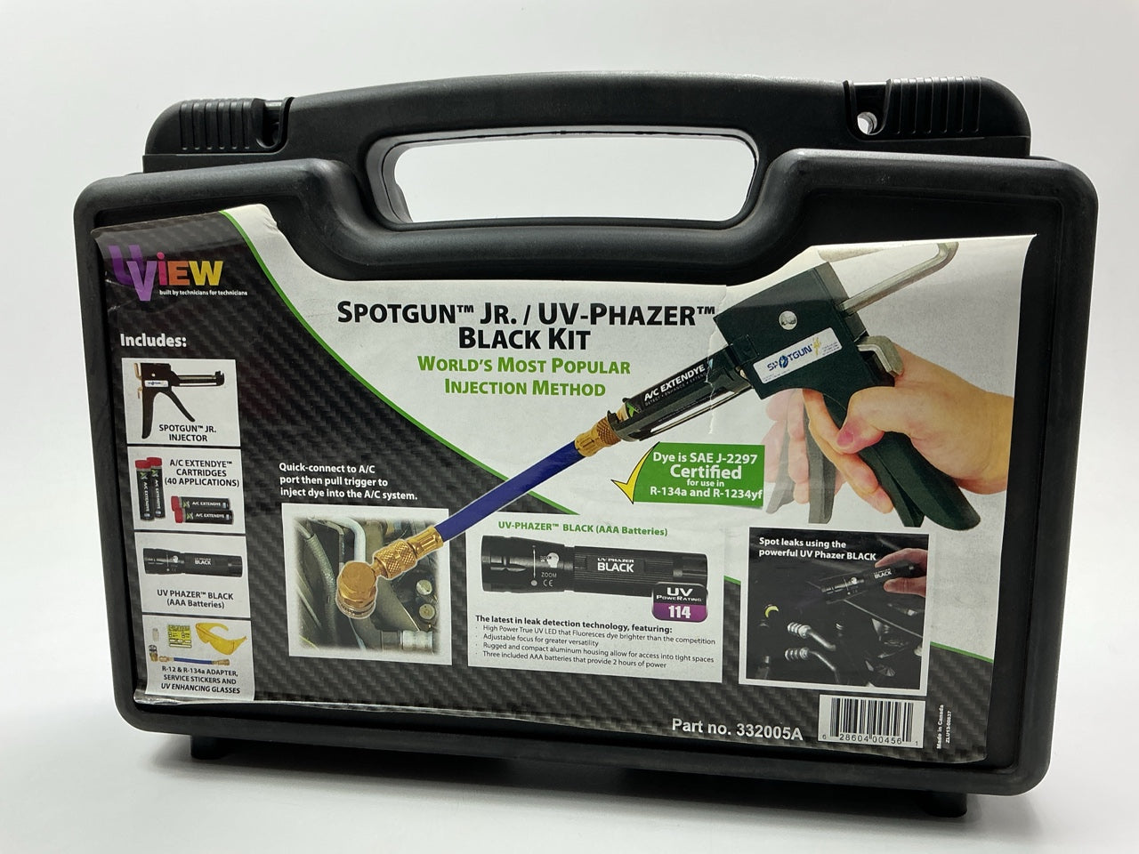 Uview 332005A Leak Detection Dye Kit Spotgun Jr. UV Phazer Black (AAA) Kit W Dye