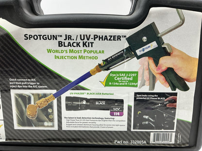 Uview 332005A Leak Detection Dye Kit Spotgun Jr. UV Phazer Black (AAA) Kit W Dye