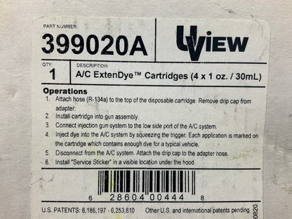 Spotgun 399020A A/C ExtenDye Multi-Shot Leak Detect Dye Cartridges, 1 Oz, 4-Pack
