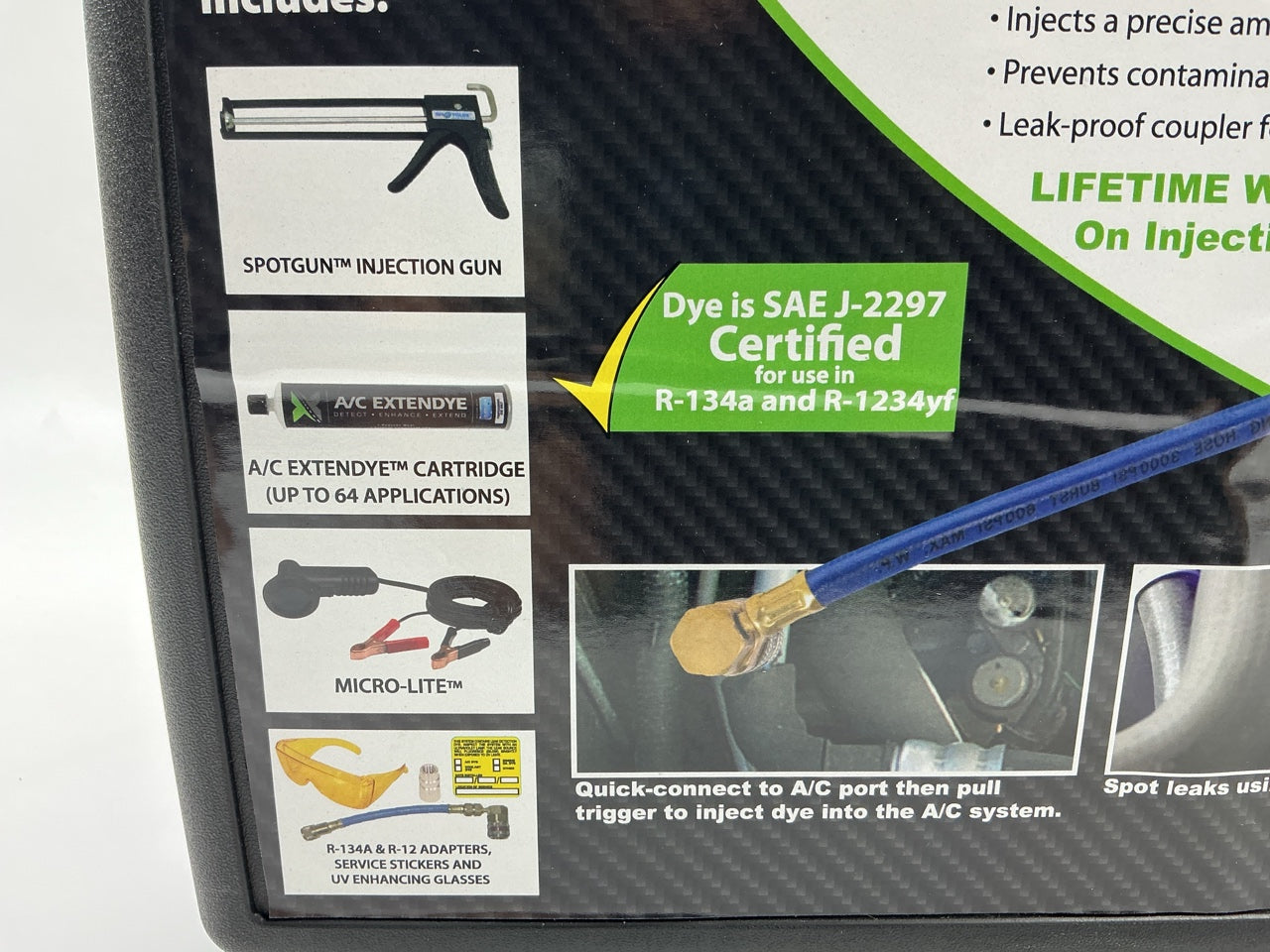 UView 414500A A/C ExtenDye Leak Detection Kit With Spotgun Injector & UV Light