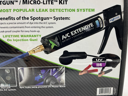 UView 414500A A/C ExtenDye Leak Detection Kit With Spotgun Injector & UV Light