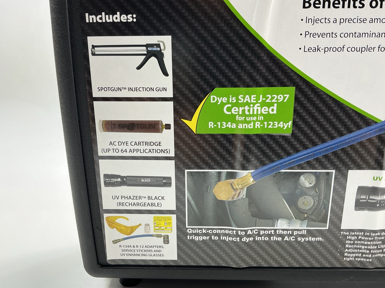Uview 414565 Spotgun Jr/UV Phazer Black Rechargeable A/C Leak Detect Tool Kit