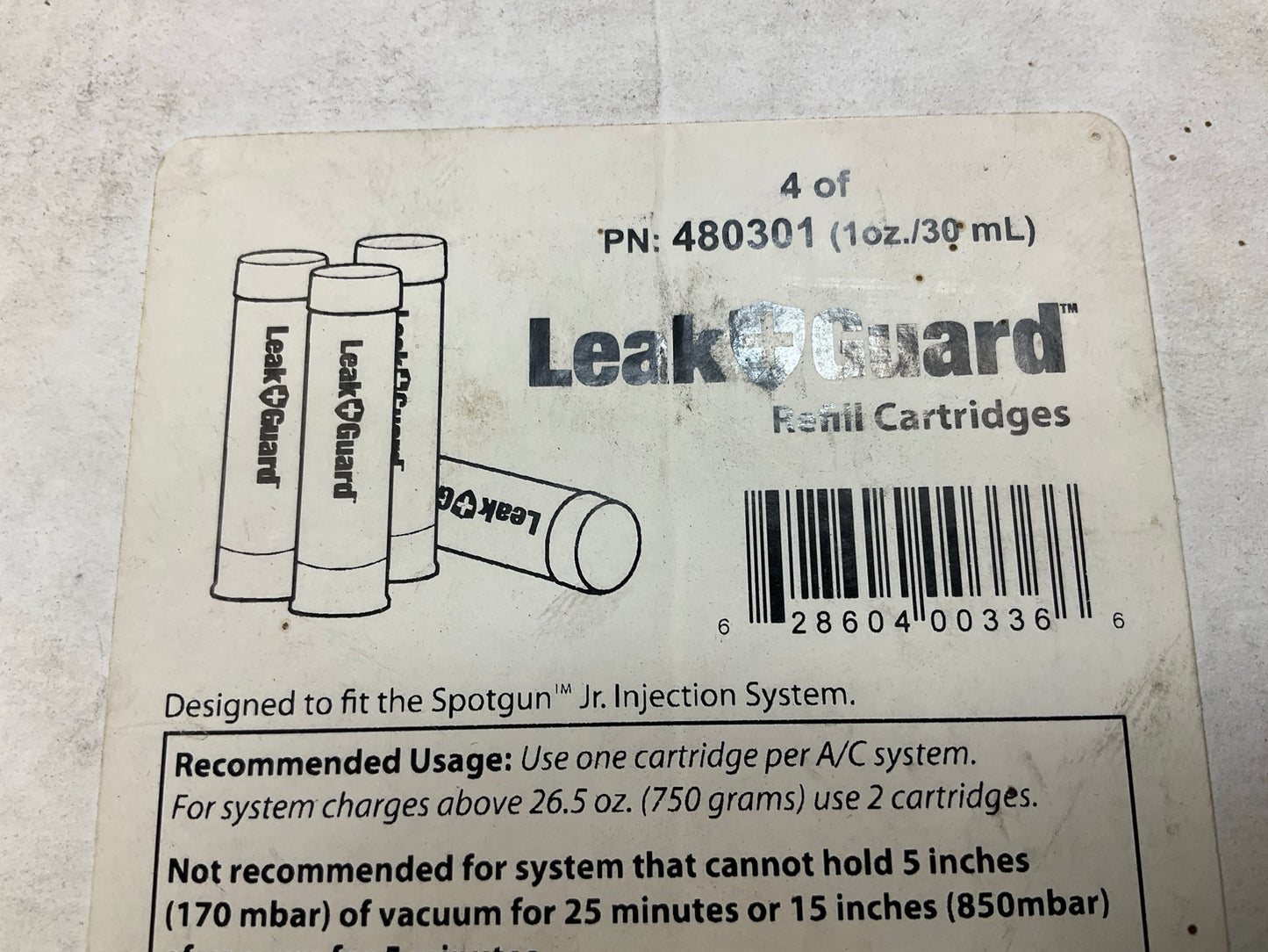 Uview 480301 A/C Leakguard Cartridge (1oz) - Permanently Seals A/C Leaks