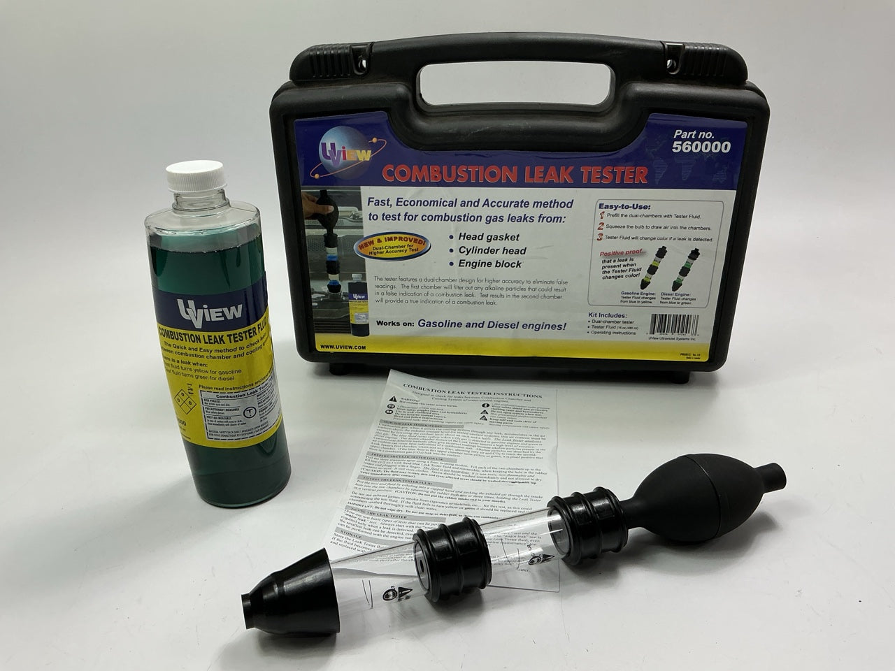 UView 560000 Combustion Leak Detector Tester Dual-Chamber Color-Changi ...