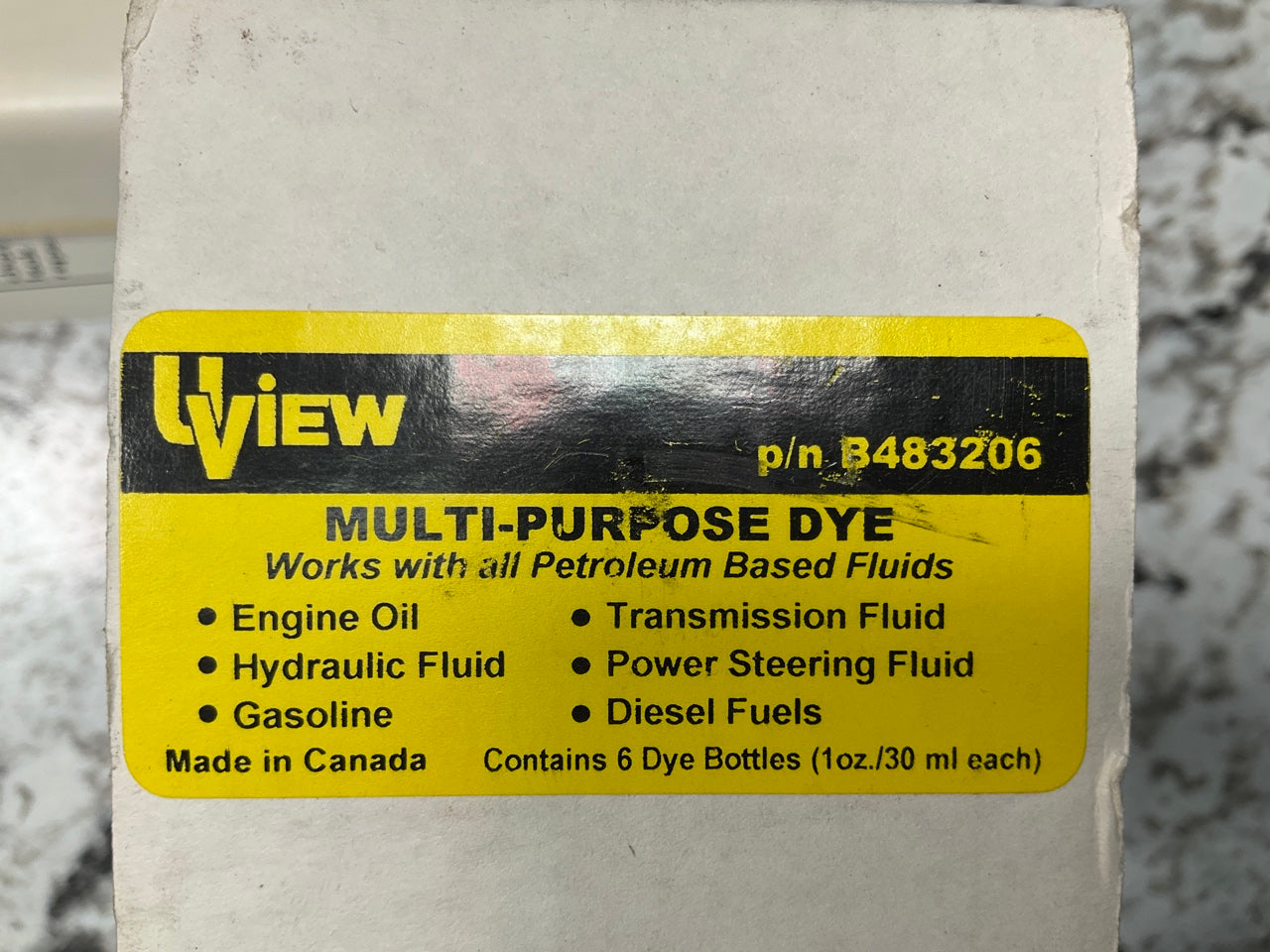 UVIEW B483206 Multi-Purpose Dye Bottles (6) X 1oz