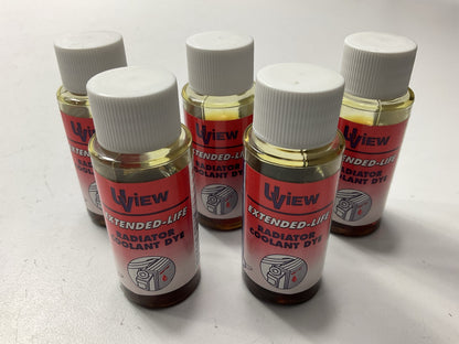 (5) Uview B483806 Extended-Life Radiator Coolant Dye Bottles, 1 Oz Each