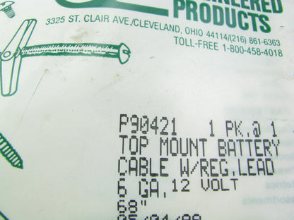 Uz Engineered Products P90421 Top Mounted Battery Cable - 6 Gauge, 68'' Long