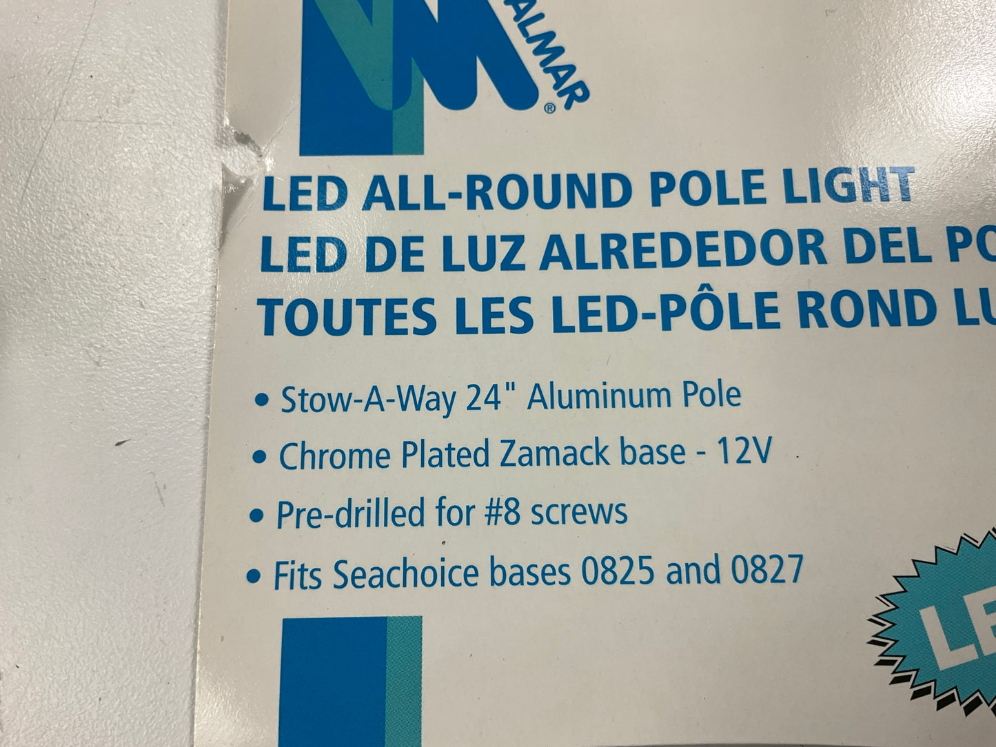 Valmar 23952 Marine Boat LED All Round LED 12V Pole Light 24''