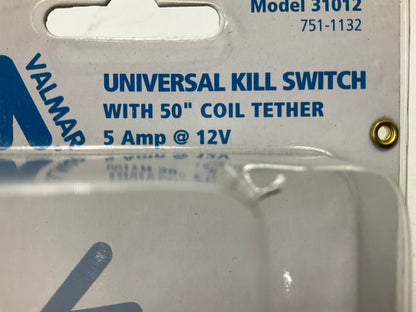 Valmar 31012 Marine Universal Kill Switch For Boat Jet-ski 50'' Coil Type Lanyard