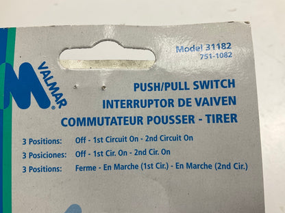 Valmar 31182 Push / Pull Switch, 3 Position, Marine Boat