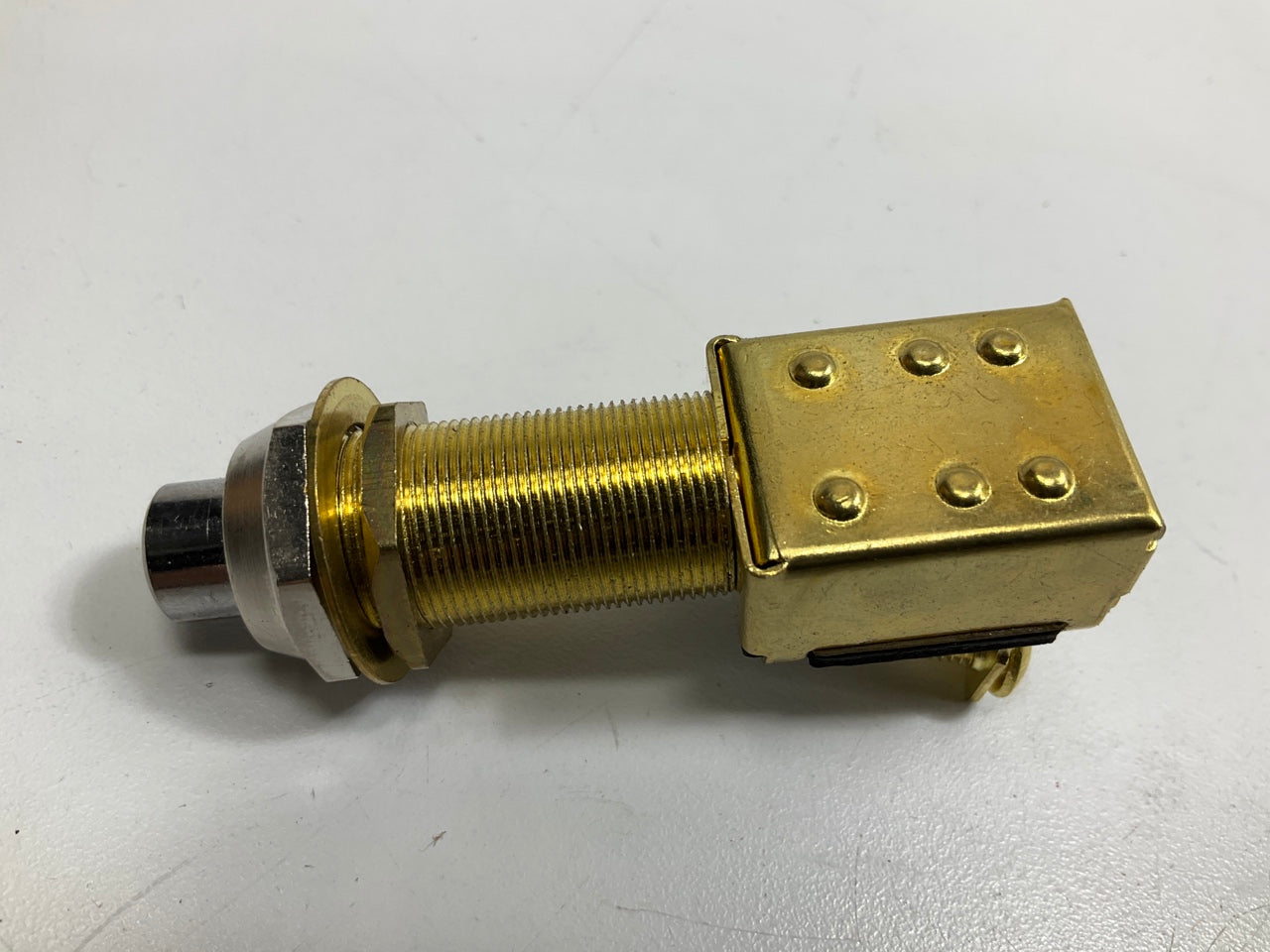 Valmar 31192 2-Terminal Marine Brass Push Start Button Switch MOM On-Off SPST