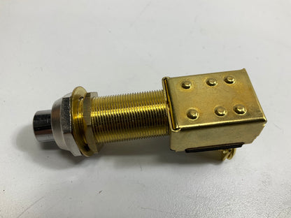 Valmar 31192 2-Terminal Marine Brass Push Start Button Switch MOM On-Off SPST