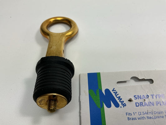 Valmar 32292 Boat Drain Plug, Snap Type 1 Inch Brass Neoprene