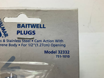 Valmar 32332 Brass Baitwell Plugs, 1/2'', Pair, For 1/2'' Diameter Baitwell Hole