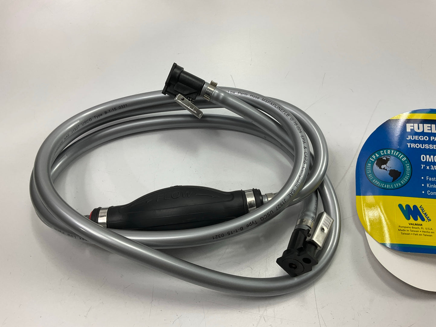 Valmar 6' X 3/8'' Marine Fuel Line Hose W/ Primer Bulb 18-8009EP-2, 93806ELP7