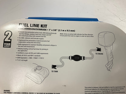Valmar 51332 6 Ft X3/8'' Marine Fuel Line Assembly Johnson/Evinrude EPA Fuel Hose