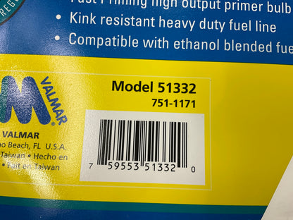 Valmar 51332 6 Ft X3/8'' Marine Fuel Line Assembly Johnson/Evinrude EPA Fuel Hose