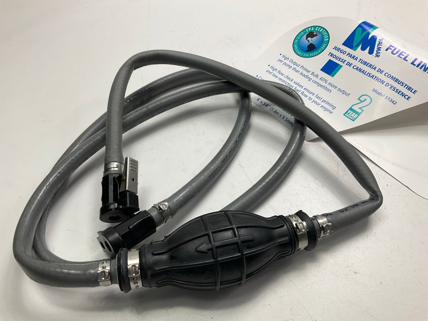 Valmar 51342 Marine Fuel Line Primer Bulb & Hose Kit 3/8'' X 6' For Yamaha