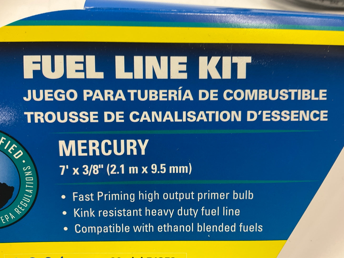 Valmar 51352 Mercury 3/8''x7' Fiber-Reinforced Fuel Line Hose W/ Fuel Primer Bulb