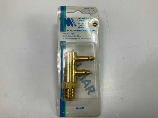 Valmar 52282 Solid Brass Marine 1/4'' NPT OMC Male Quick Fuel Connector Fitting