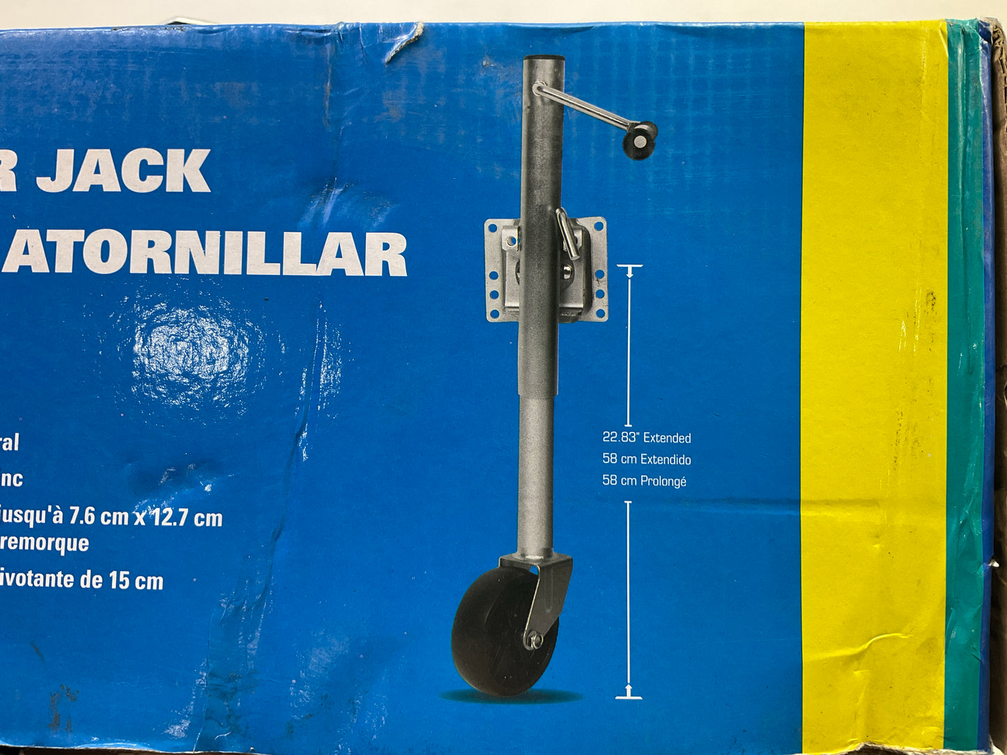 NO HANDLE - Valmar Marine Heavy Duty Swivel Mount Tongue Trailer Jack, 1000 Lbs